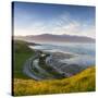 Elevated View over Picturesque Kaikoura Peninsula Illuminated-Doug Pearson-Stretched Canvas