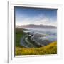 Elevated View over Picturesque Kaikoura Peninsula Illuminated-Doug Pearson-Framed Photographic Print