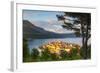 Elevated View over Picturesque Korcula Town Illuminated at Sunset, Korcula, Dalmatia, Croatia-Doug Pearson-Framed Photographic Print