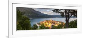 Elevated View over Picturesque Korcula Town Illuminated at Sunset, Korcula, Dalmatia, Croatia-Doug Pearson-Framed Photographic Print