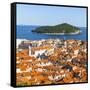 Elevated View over Picturesque Stari Grad (Old Town), Dubrovnik, Dalmatia, Croatia-Doug Pearson-Framed Stretched Canvas