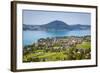 Elevated View over Picturesque Weyregg Am Attersee, Attersee, Salzkammergut, Austria, Europe-Doug Pearson-Framed Photographic Print