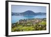 Elevated View over Picturesque Weyregg Am Attersee, Attersee, Salzkammergut, Austria, Europe-Doug Pearson-Framed Photographic Print