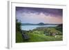 Elevated View over Picturesque Weyregg Am Attersee Illuminated at Dawn, Attersee, Salzkammergut-Doug Pearson-Framed Photographic Print