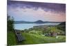 Elevated View over Picturesque Weyregg Am Attersee Illuminated at Dawn, Attersee, Salzkammergut-Doug Pearson-Mounted Photographic Print