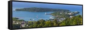 Elevated View over Port Antonio and Navy Island, Portland Parish, Jamaica, Caribbean-Doug Pearson-Framed Stretched Canvas