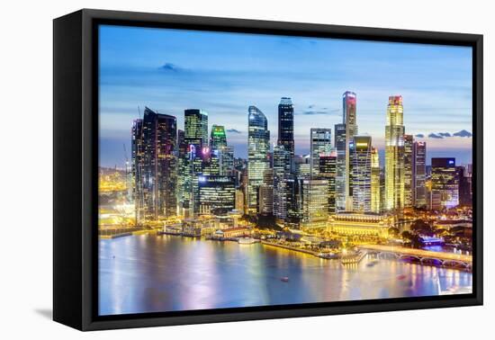 Elevated View over Singapore City Centre and Marina Bay, Singapore, Southeast Asia, Asia-Gavin Hellier-Framed Stretched Canvas