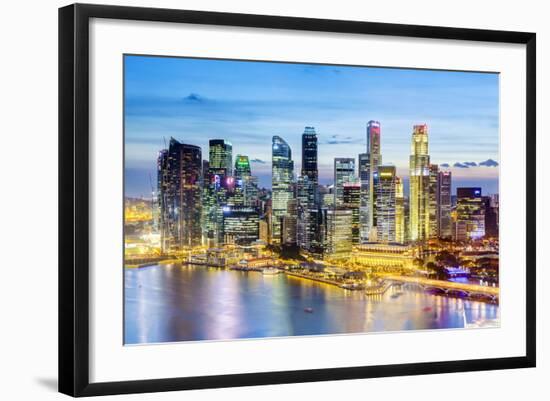 Elevated View over Singapore City Centre and Marina Bay, Singapore, Southeast Asia, Asia-Gavin Hellier-Framed Photographic Print