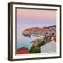 Elevated View over Stari Grad (Old Town) Illuminated at Sunrise, Dubrovnik, Dalmatia, Croatia-Doug Pearson-Framed Photographic Print