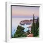 Elevated View over Stari Grad (Old Town) Illuminated at Sunrise, Dubrovnik, Dalmatia, Croatia-Doug Pearson-Framed Premium Photographic Print