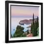 Elevated View over Stari Grad (Old Town) Illuminated at Sunrise, Dubrovnik, Dalmatia, Croatia-Doug Pearson-Framed Photographic Print