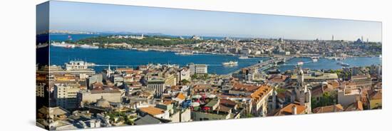 Elevated View Over the Bosphorus and Sultanahmet from the Galata Tower, Istanbul, Turkey, Europe-Gavin Hellier-Stretched Canvas