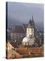 Elevated View Over the Centre of Medieval Brasov, Transylvania, Romania-Gavin Hellier-Stretched Canvas