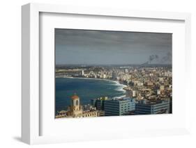 Elevated View over the City and the Malecon Waterfront, Havana, Cuba, West Indies, Caribbean-Yadid Levy-Framed Photographic Print