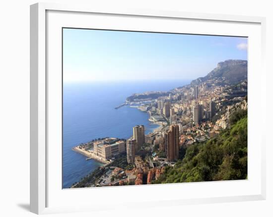 Elevated View over the City, Monte Carlo, Monaco, Cote D'Azur, Mediterranean, Europe-Vincenzo Lombardo-Framed Photographic Print