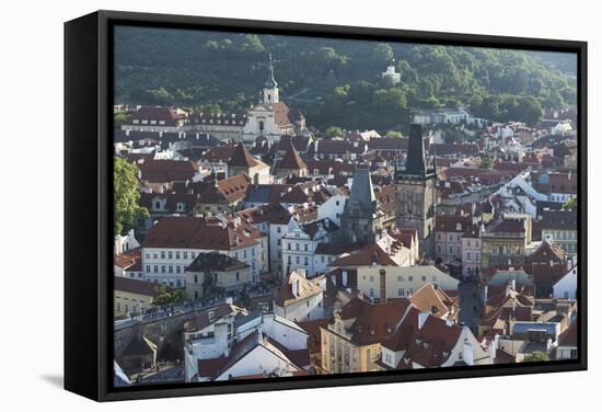 Elevated View over the City of Prague, Czech Republic, Europe-Angelo-Framed Stretched Canvas