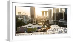 Elevated View over the Entertainment District of Clarke Quay, Singapore River and City Skyline-Peter Adams-Framed Photographic Print