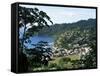 Elevated View Over the Fishing Village of Charlotteville, Tobago, West Indies, Caribbean-Yadid Levy-Framed Stretched Canvas