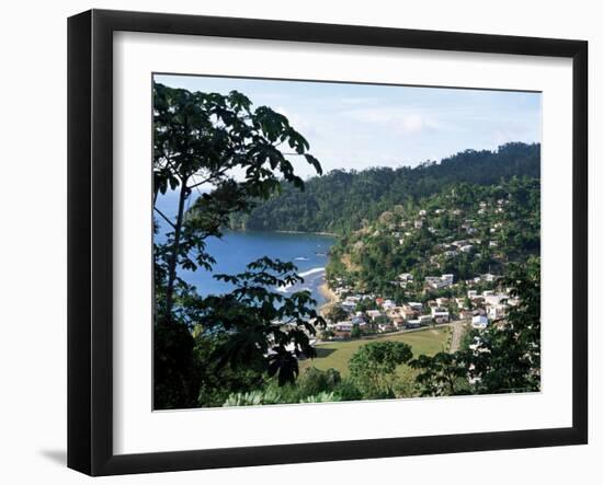 Elevated View Over the Fishing Village of Charlotteville, Tobago, West Indies, Caribbean-Yadid Levy-Framed Premium Photographic Print