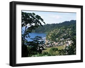 Elevated View Over the Fishing Village of Charlotteville, Tobago, West Indies, Caribbean-Yadid Levy-Framed Premium Photographic Print