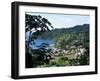 Elevated View Over the Fishing Village of Charlotteville, Tobago, West Indies, Caribbean-Yadid Levy-Framed Premium Photographic Print
