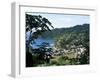 Elevated View Over the Fishing Village of Charlotteville, Tobago, West Indies, Caribbean-Yadid Levy-Framed Premium Photographic Print