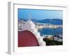 Elevated View over the Harbour and Old Town, Mykonos (Hora), Cyclades Islands, Greece, Europe-Gavin Hellier-Framed Photographic Print