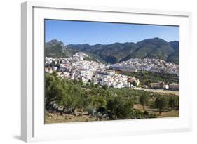 Elevated View over the Historic Hilltop Town of Moulay Idriss, Morocco, North Africa, Africa-Doug Pearson-Framed Photographic Print