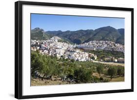 Elevated View over the Historic Hilltop Town of Moulay Idriss, Morocco, North Africa, Africa-Doug Pearson-Framed Photographic Print