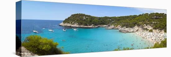 Elevated View over the Idyllic Beach of Cala Mitjana-Doug Pearson-Stretched Canvas