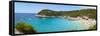 Elevated View over the Idyllic Beach of Cala Mitjana-Doug Pearson-Framed Stretched Canvas