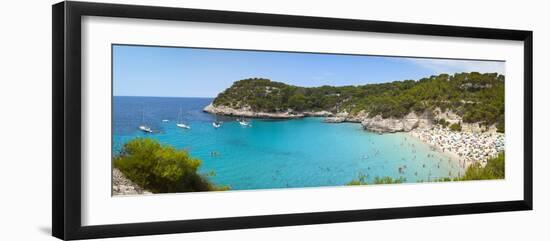 Elevated View over the Idyllic Beach of Cala Mitjana-Doug Pearson-Framed Photographic Print