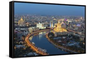 Elevated View over the Moskva River Embankment-Gavin Hellier-Framed Stretched Canvas