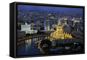 Elevated View over the Moskva River Embankment-Gavin Hellier-Framed Stretched Canvas