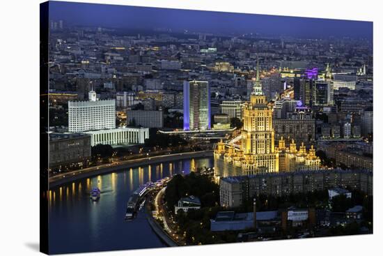 Elevated View over the Moskva River Embankment-Gavin Hellier-Stretched Canvas