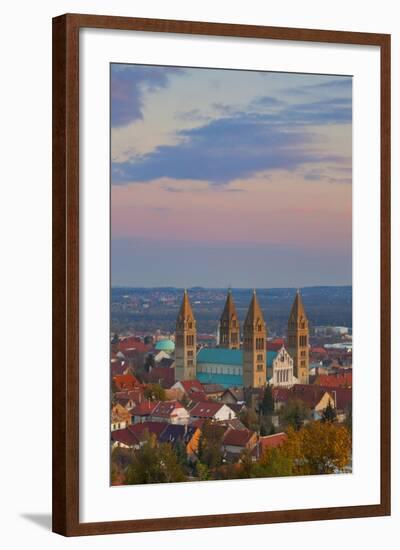 Elevated View over the Pecs Cathedral at Sunset, Pecs, Hungary, Europe-Doug Pearson-Framed Photographic Print