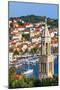 Elevated View over the Picturesque Harbour Town of Hvar, Hvar, Dalmatia, Croatia-Doug Pearson-Mounted Photographic Print