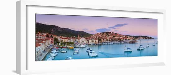 Elevated View over the Picturesque Harbour Town of Hvar, Hvar, Dalmatia, Croatia-Doug Pearson-Framed Photographic Print