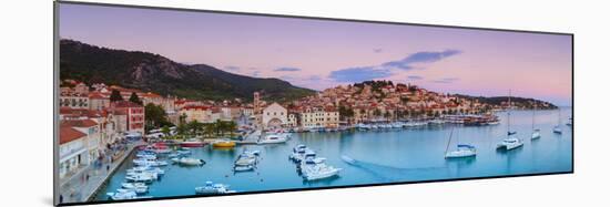 Elevated View over the Picturesque Harbour Town of Hvar, Hvar, Dalmatia, Croatia-Doug Pearson-Mounted Photographic Print