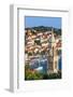 Elevated View over the Picturesque Harbour Town of Hvar, Hvar, Dalmatia, Croatia-Doug Pearson-Framed Photographic Print