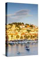 Elevated View over the Picturesque Harbour Town of Hvar Illuminated-Doug Pearson-Stretched Canvas