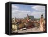 Elevated View Over the Royal Castle and Castle Square, Old Town, Warsaw, Poland-Gavin Hellier-Framed Stretched Canvas