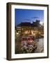 Elevated View Over the Square and Outdoor Restaurants and Cafes at Dusk, Warsaw, Poland-Gavin Hellier-Framed Photographic Print