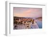 Elevated View over Trogir's Stari Grad (Old Town) Illuminated at Sunset, Trogir, Dalmatia, Croatia-Doug Pearson-Framed Photographic Print