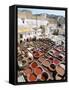Elevated View Over Vats of Dye, the Tanneries, Fez, Morocco, North Africa, Africa-R H Productions-Framed Stretched Canvas