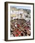 Elevated View Over Vats of Dye, the Tanneries, Fez, Morocco, North Africa, Africa-R H Productions-Framed Photographic Print