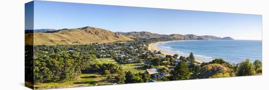 Elevated View over Wainui Beach, Gisborne, East Cape, North Island, New Zealand-Doug Pearson-Stretched Canvas