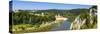 Elevated View over Weltenburg Abbey and the River Danube, Lower Bavaria, Bavaria, Germany-Doug Pearson-Stretched Canvas