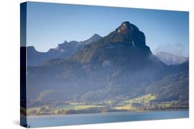 Elevated View over Wolfgangsee Lake and Rural Landscape at Sunrise, Flachgau, Salzburg-Doug Pearson-Stretched Canvas