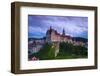 Elevated View Towards Sigmaringen Castle Illuminated at Dusk-Doug Pearson-Framed Photographic Print